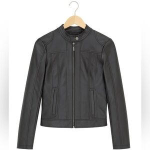 J2 by Jou Jou Women's Size Small Black Faux Leather Cropped Jacket.